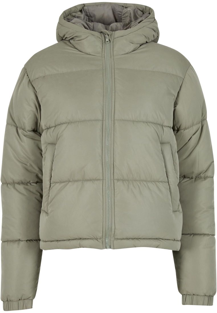 Ladies Peached Puffer Jacket With Hood -  - TTUTB7587 - 2