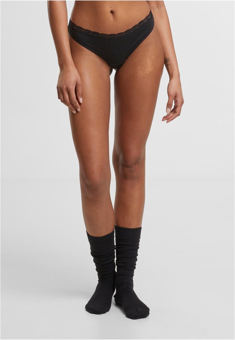 Ladies Basic Cotton Tanga Lace 5-Pack -  - TTUTB7667C - 1