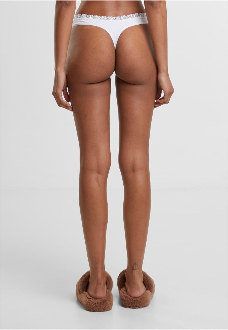 Ladies Basic Cotton Tanga Lace 5-Pack - - TTUTB7667C - 186