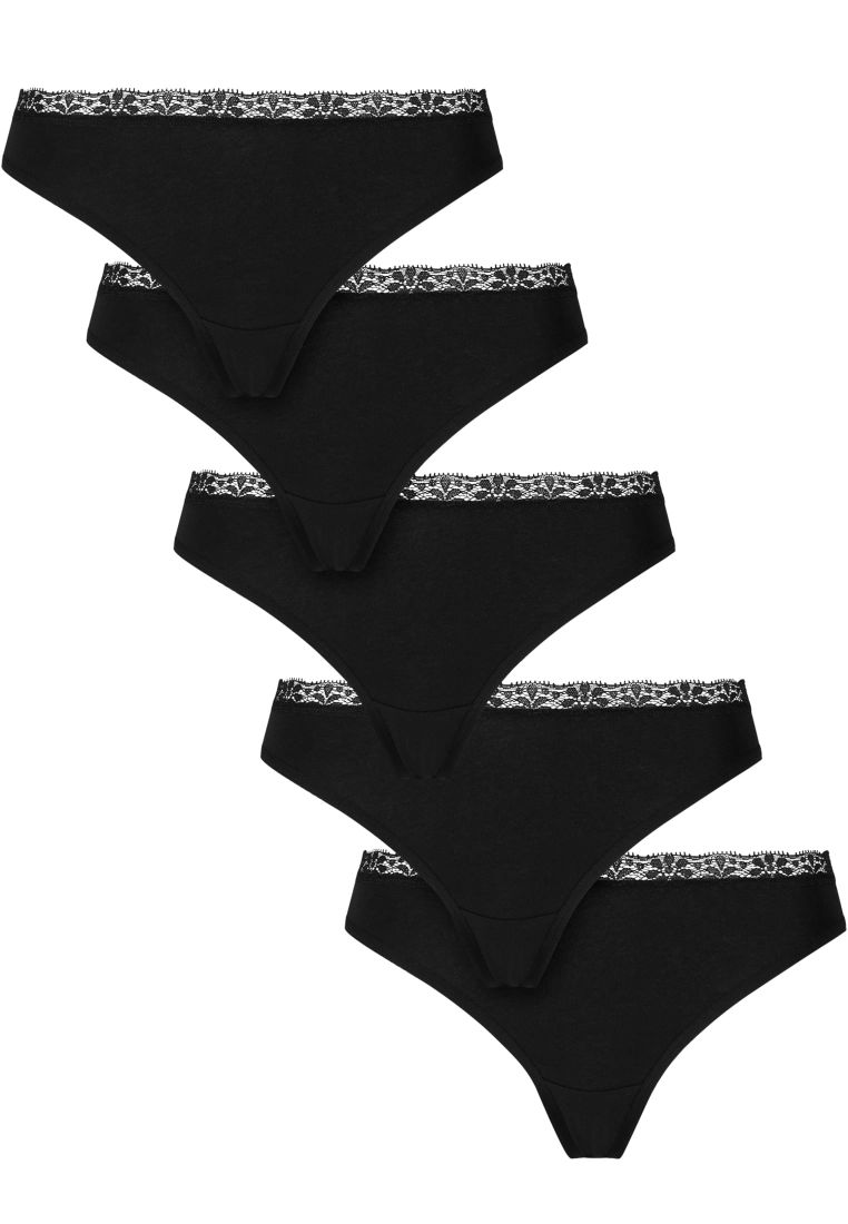 Ladies Basic Cotton Tanga Lace 5-Pack - - TTUTB7667C - 7