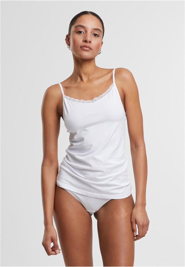 Ladies Basic Tank Top Cotton Lace 2-Pack -  - TTUTB7674A - 1