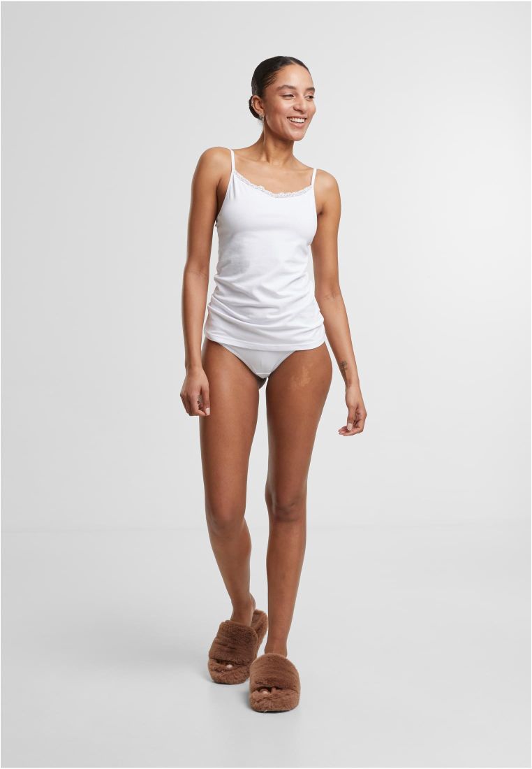 Ladies Basic Tank Top Cotton Lace 2-Pack - - TTUTB7674A - 6