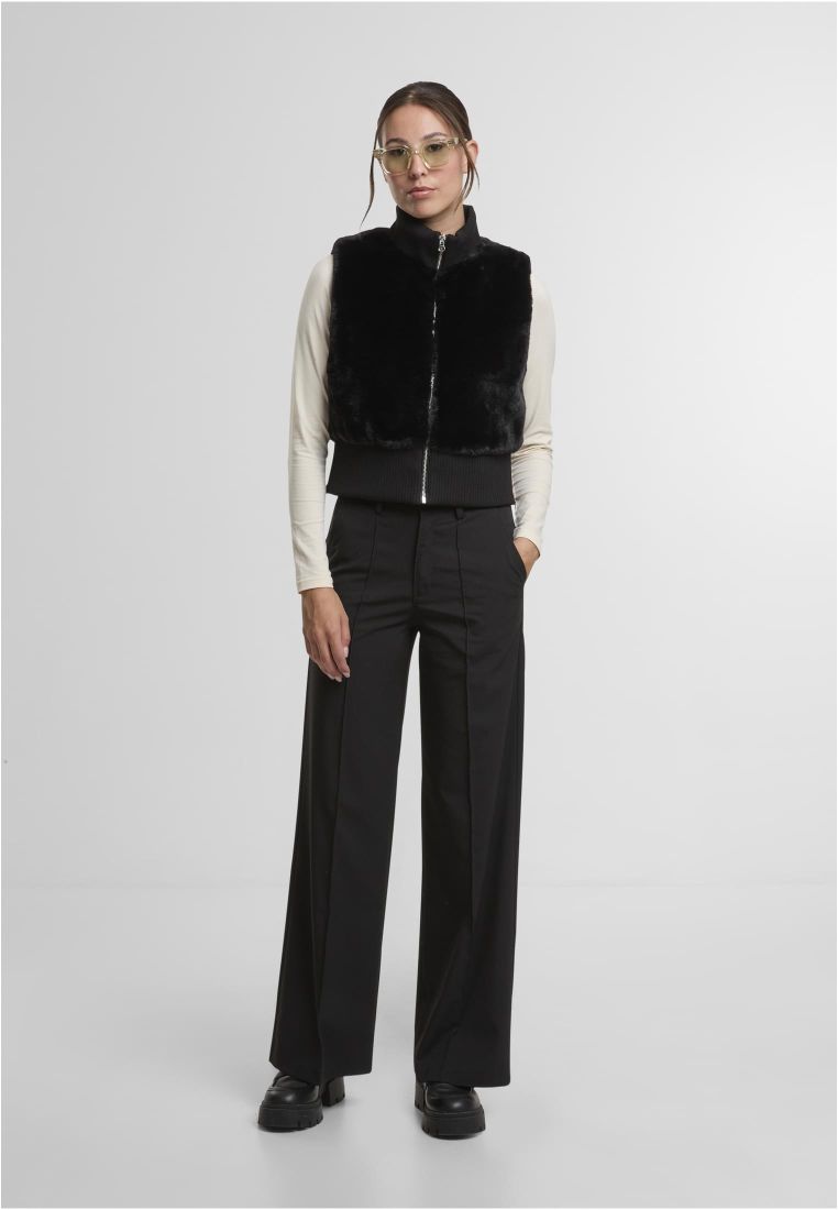 Ladies Cropped Faux Fur Vest -  - TTUTB7933 - 5