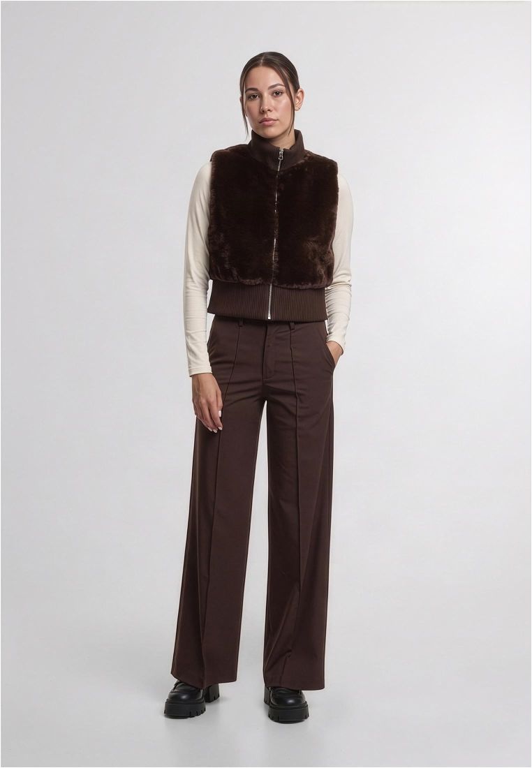 Ladies Cropped Faux Fur Vest -  - TTUTB7933 - 306