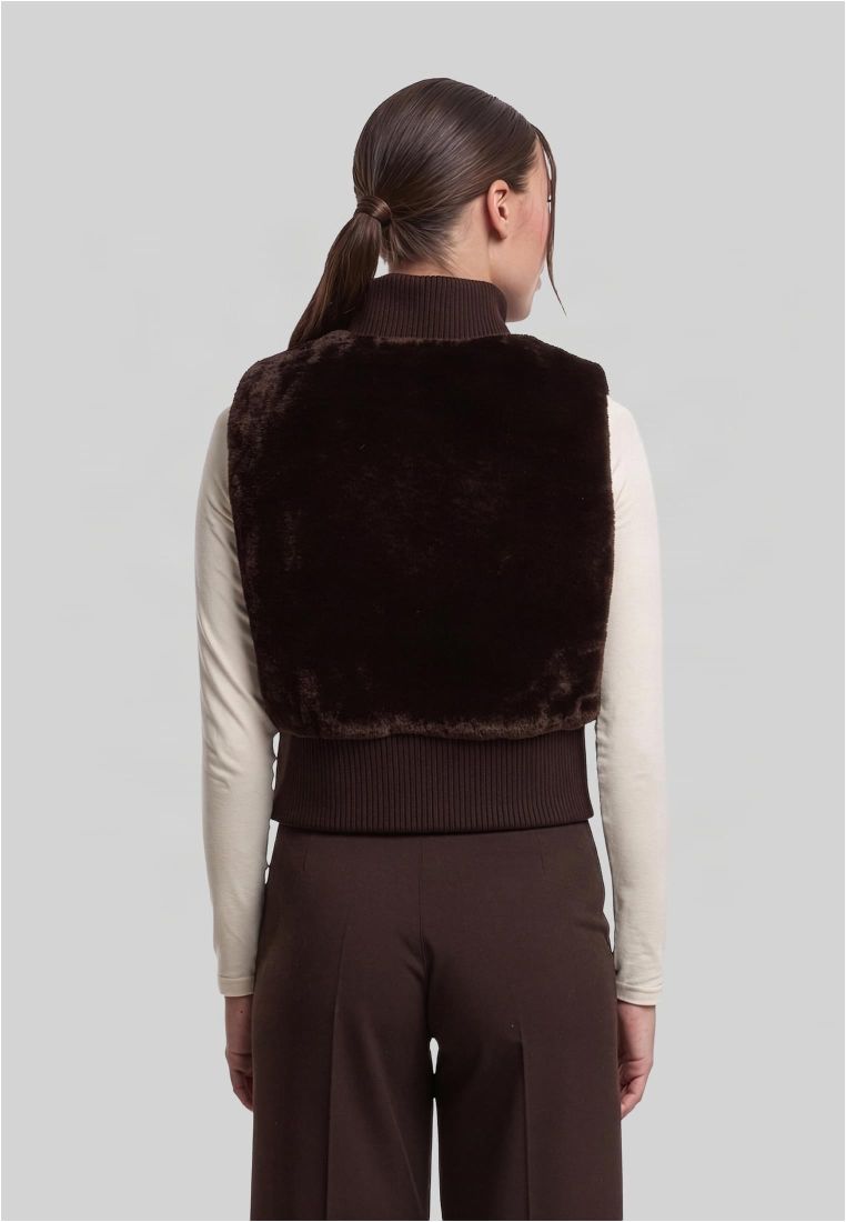 Ladies Cropped Faux Fur Vest -  - TTUTB7933 - 305