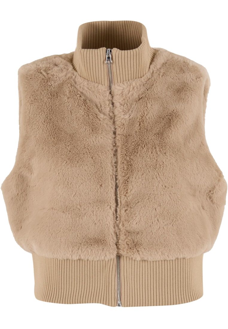 Ladies Cropped Faux Fur Vest -  - TTUTB7933 - 182