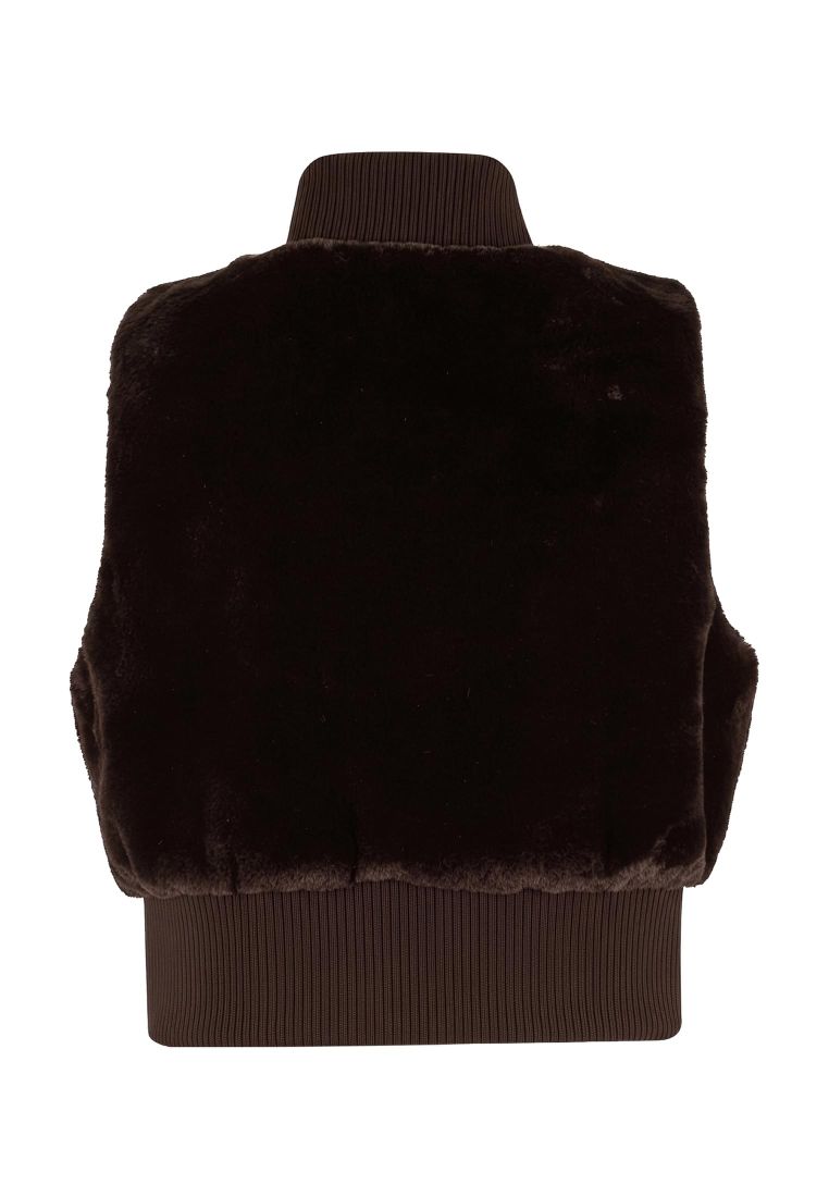 Ladies Cropped Faux Fur Vest -  - TTUTB7933 - 308