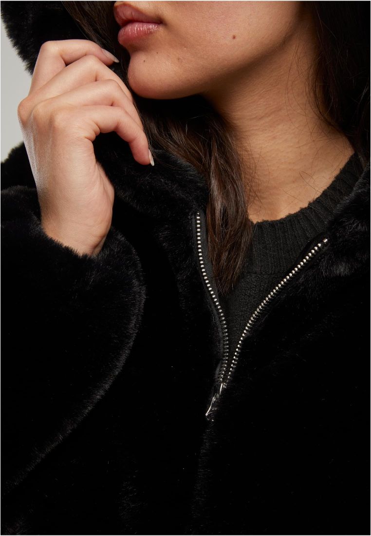 Ladies Full Zip Faux Fur Hoodie - - TTUTB7934 - 6