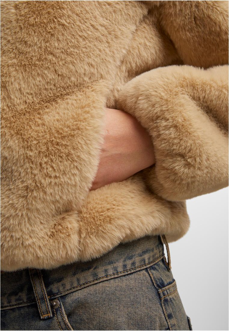 Ladies Full Zip Faux Fur Hoodie - - TTUTB7934 - 338