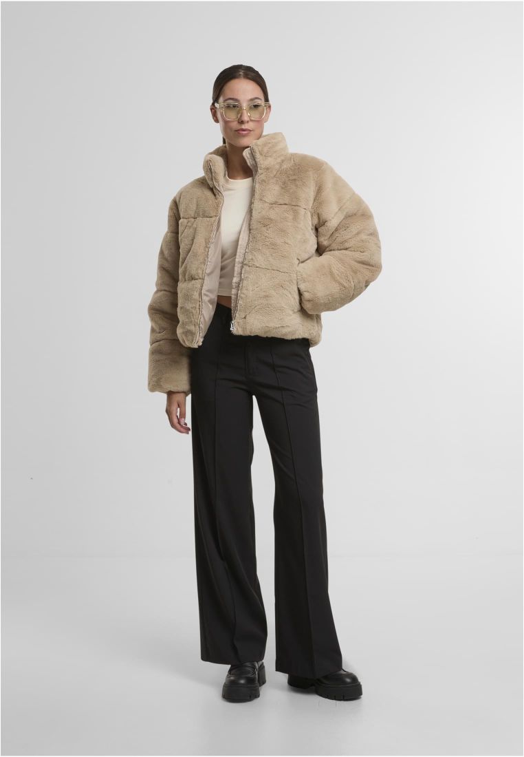 Ladies Short Faux Fur Puffer Jacket -  - TTUTB7935 - 186