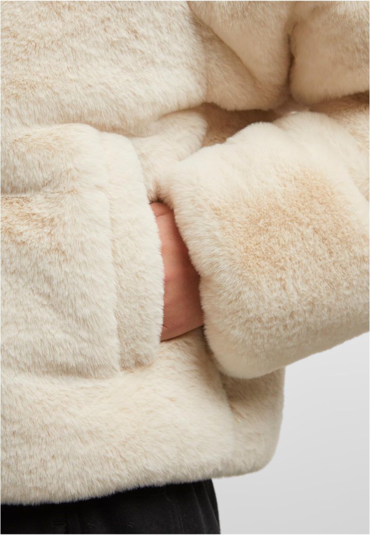 Ladies Short Faux Fur Puffer Jacket -  - TTUTB7935 - 7