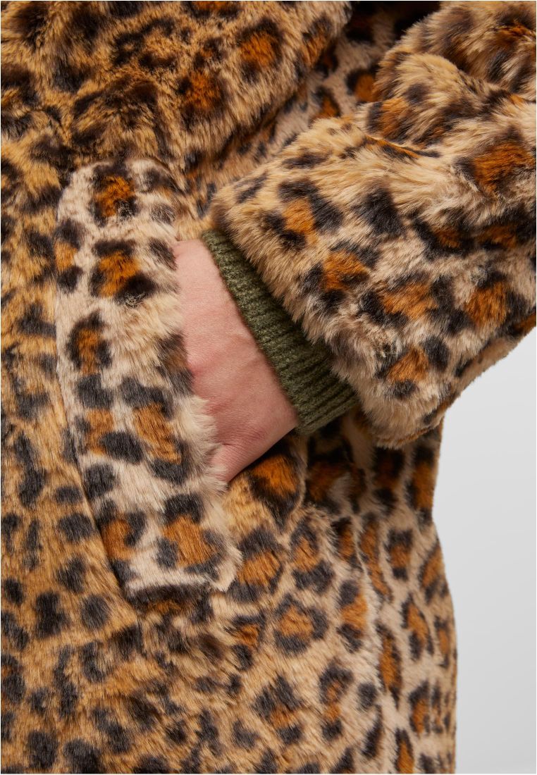 Ladies Oversized Faux Fur Leo Coat -  - TTUTB7937 - 7