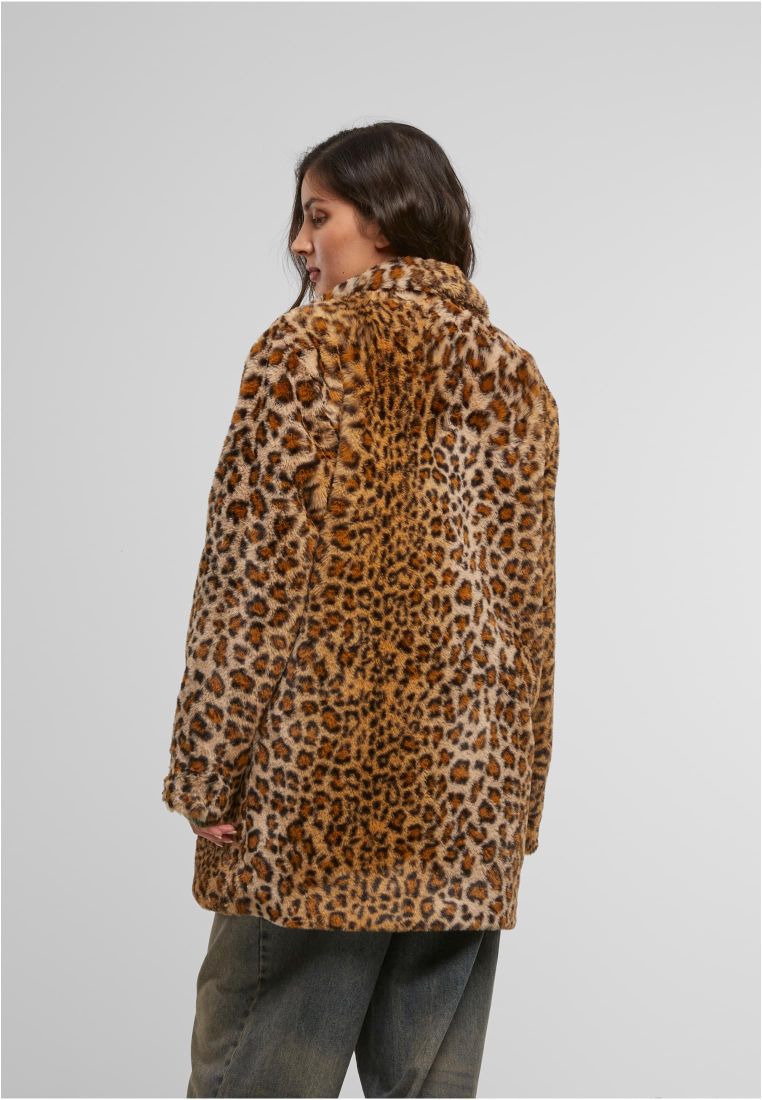 Ladies Oversized Faux Fur Leo Coat -  - TTUTB7937 - 4