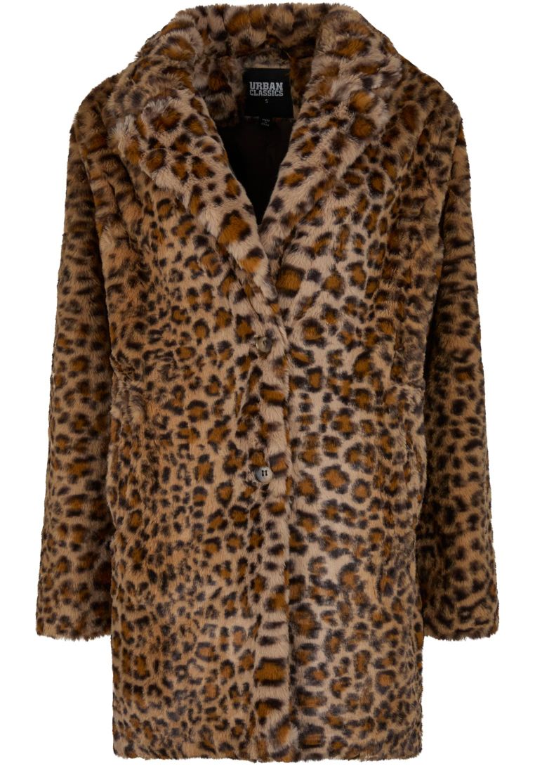 Ladies Oversized Faux Fur Leo Coat -  - TTUTB7937 - 32