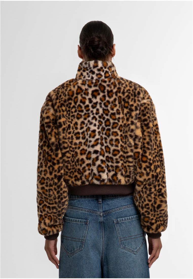 Ladies Cropped Faux Fur Leo Jacket -  - TTUTB7938 - 4