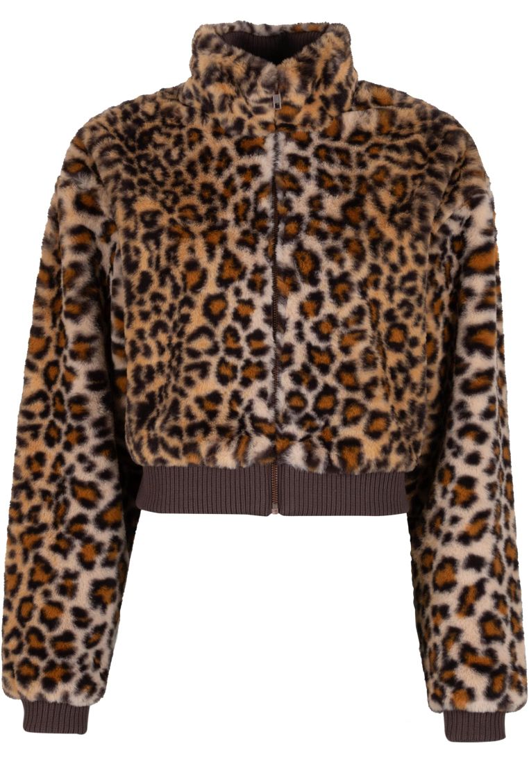 Ladies Cropped Faux Fur Leo Jacket - - TTUTB7938 - 7