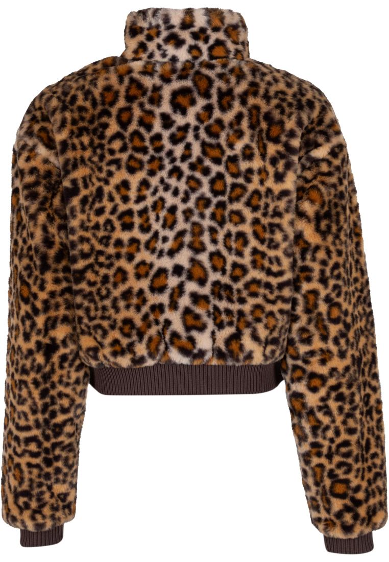 Ladies Cropped Faux Fur Leo Jacket - - TTUTB7938 - 8