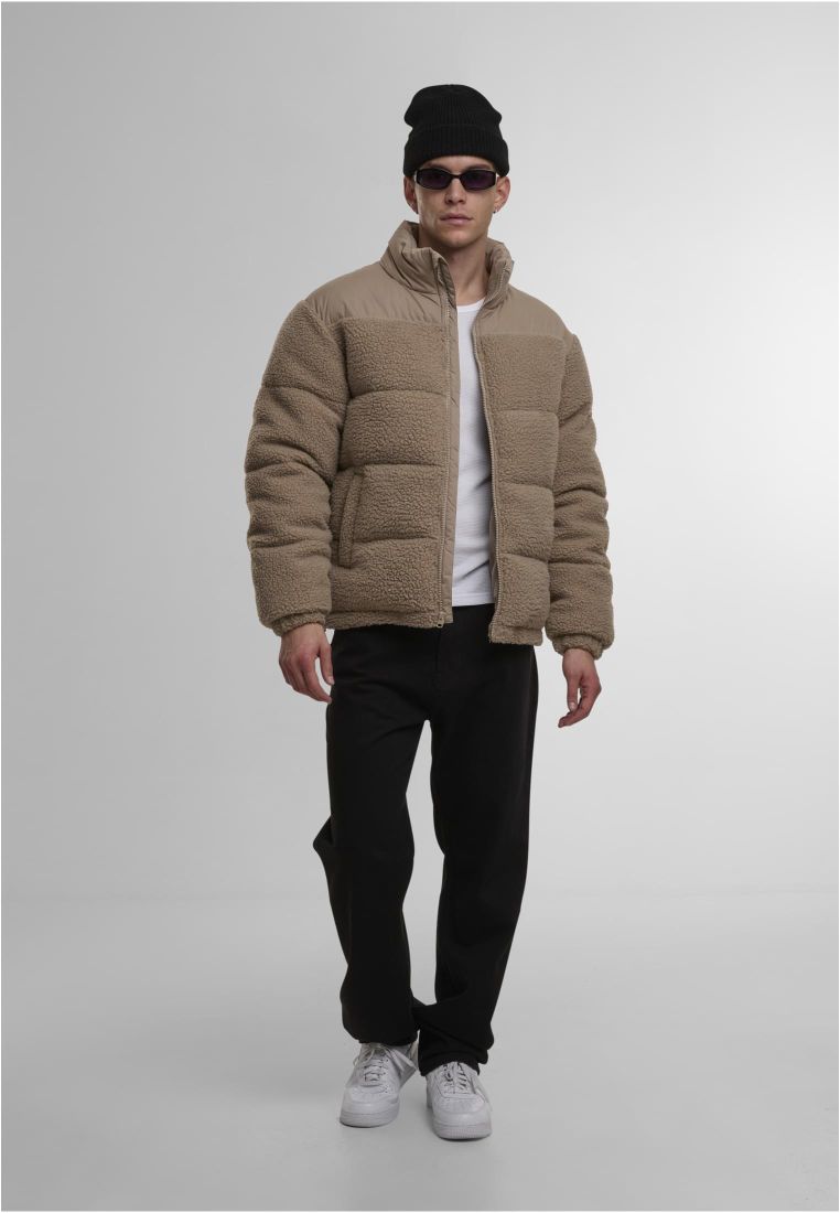 Fabric Mix Teddy Puffer Jacket - - TTUTB7940 - 276