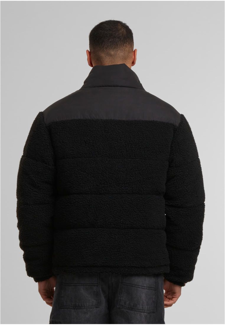 Fabric Mix Teddy Puffer Jacket - - TTUTB7940 - 4