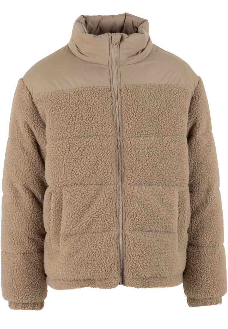 Fabric Mix Teddy Puffer Jacket - - TTUTB7940 - 279