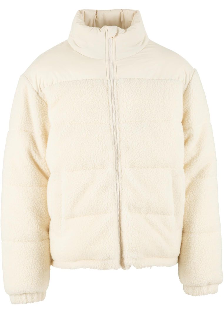 Fabric Mix Teddy Puffer Jacket - - TTUTB7940 - 519