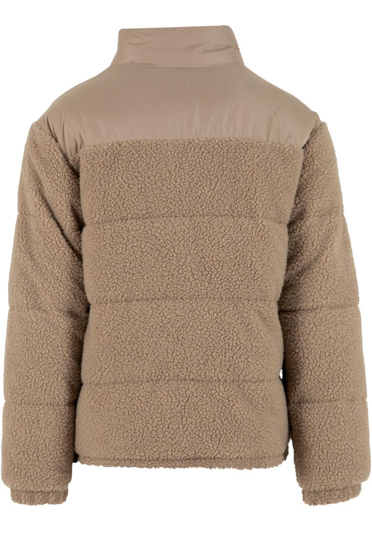 Fabric Mix Teddy Puffer Jacket - - TTUTB7940 - 280