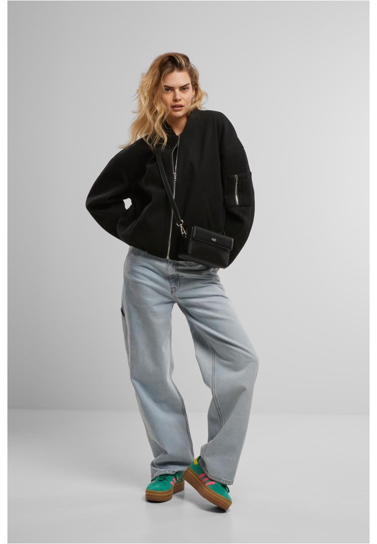 Ladies Faux Wool Bomber Jacket - - TTUTB8107 - 5