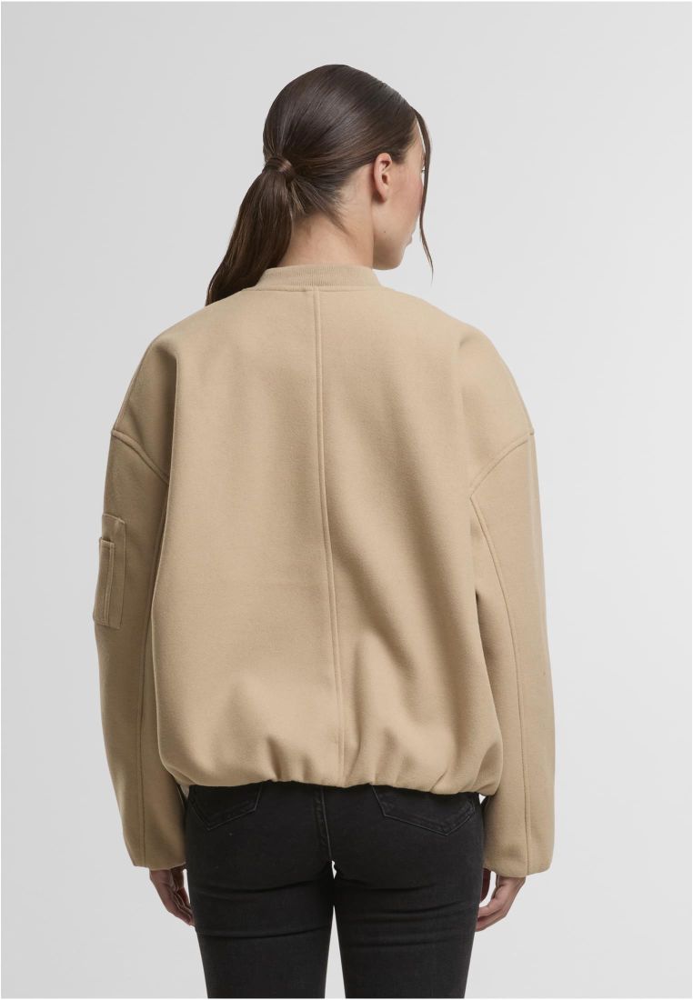 Ladies Faux Wool Bomber Jacket - - TTUTB8107 - 305