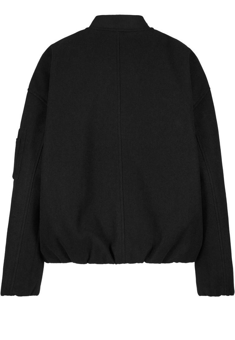 Ladies Faux Wool Bomber Jacket - - TTUTB8107 - 8