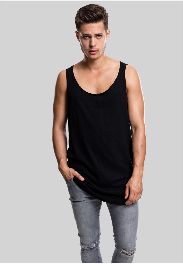 Long Shaped Open Edge Loose Tank - Mens t-shirts - TTUTB964 - 1
