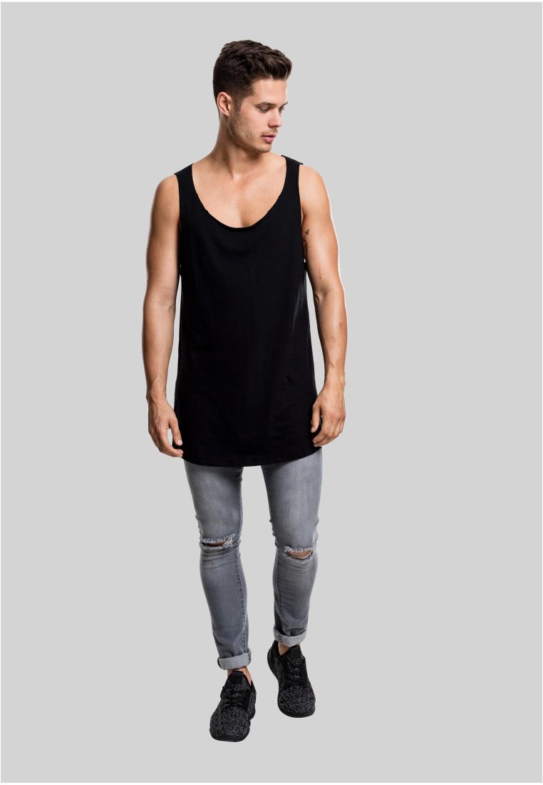 Long Shaped Open Edge Loose Tank - Miesten T-paidat - TTUTB964 - 7
