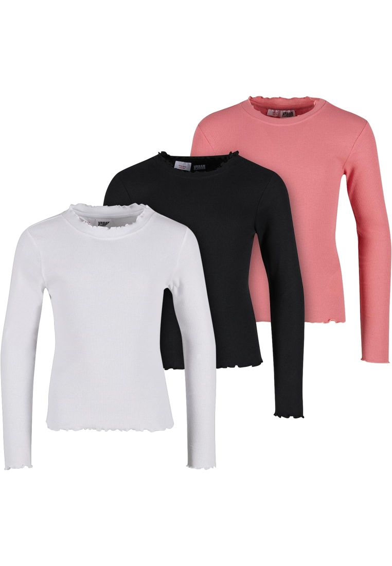 Girls Short Rib Longsleeve 3 Pack - LASTENVAATTEET - TTUUCK3996B - 42
