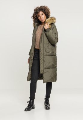 Ladies Puffer Oversize Fur Faux Coat-TB2382