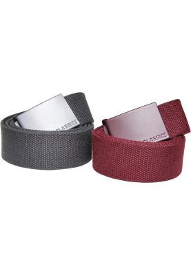 Colored Buckle Belt 2-Pack-TB4038 Canvas