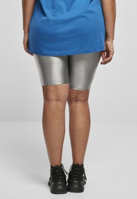 Metallic Ladies Highwaist Shiny Cycle Shorts-TB4342