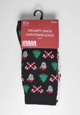 Grumpy Santa Christmas Socks 3-Pack