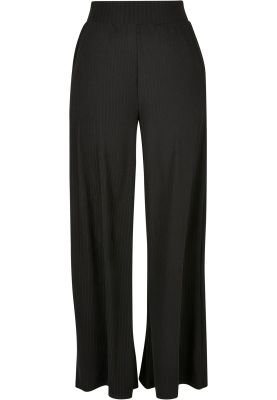 Urban Classics Ladies Rib Jersey Wide Leg Pants darktaupe