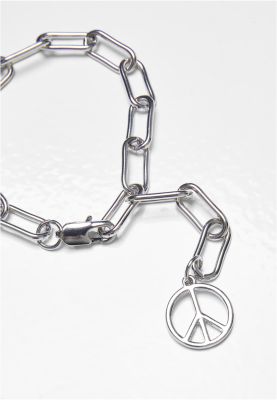 Y Chain Peace Pendant Bracelet
